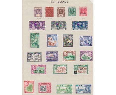 Fiji 1903-1946-Page of m/m definitives and commemoratives-SG106 m/m 2d cat value 3.79-SG116  m/m 1d cat value £38-SG138,139a 