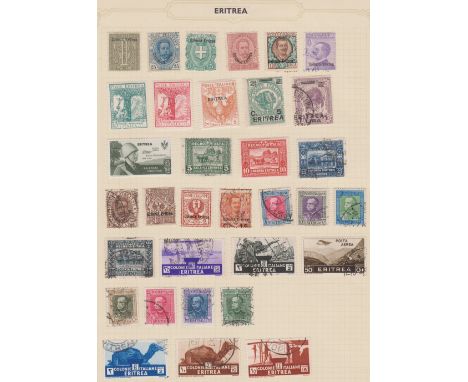 Eritrea 1893-1936-Collection of (38) m/m and used definitives on (2) pages