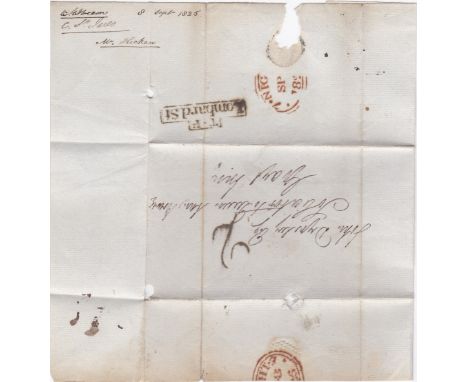 London 1825 EL-Lombard Street.  XXX in black and Manuscript 2 and '7night' 