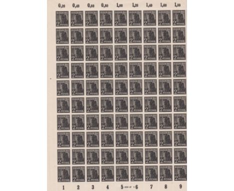 Germany 1947-1948-Allied Occupation definitive SG928 u/m 2pf sheet of 100-michel 943