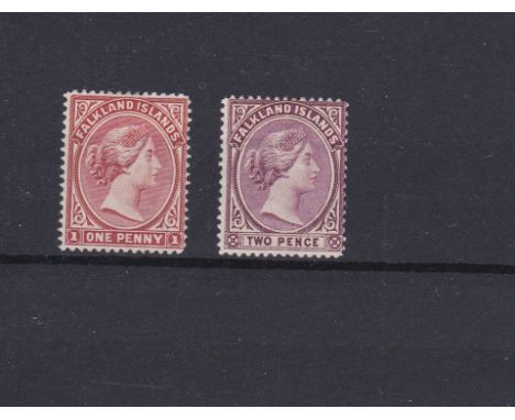 Falkland Island 1891-1902-Definitives SG22 m/m 1d-SG25 m/m 2d
