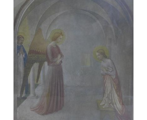 After Fra Giovanni da Fiesole Angelico (1367-1455), a lithograph of 'Annunciation', bearing Kunsthandel Borzo label to verso,