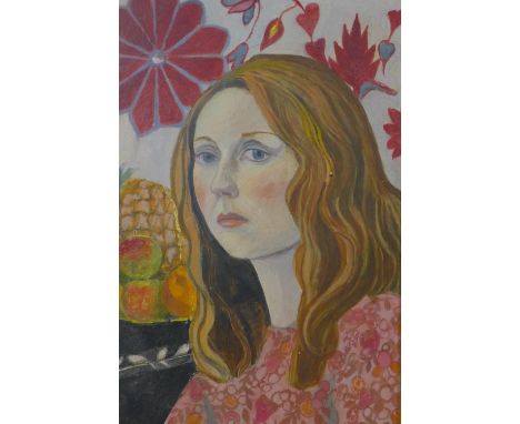 20th century school, Portrait of a lady, oil on board, in gilt frame, 39 x 25cm 