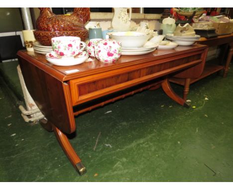 YEW VENEERED REPRODUCTION SOFA TABLE