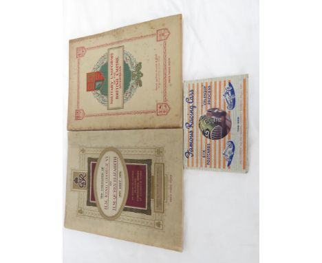 JOHN PLAYER CIGARETTE CARD ALBUMS - MILITARY UNIFORMS AND 1937 CORONATION, AND A PACK OF CELESQUE RACING POSTCARDS