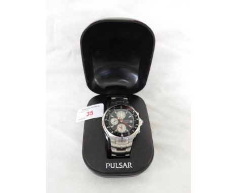 GENTS PULSAR CHRONOGRAPH WRISTWATCH WITH BOX