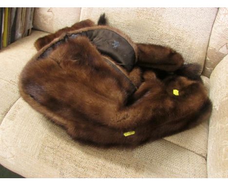 Vintage fur shawl and fur hat.