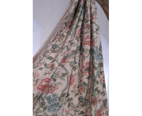 2 pairs of vintage curtains in 'Taipei' fabric by GP&amp;J Baker, lined and thermal lined with pencil pleat heading. Length 2