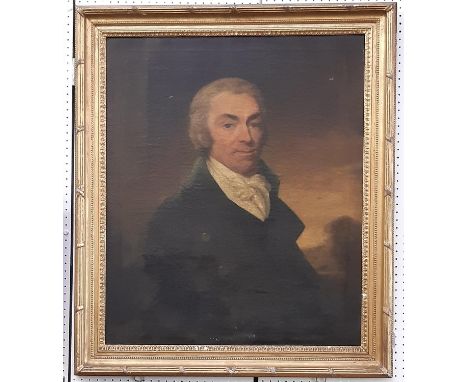 British School, 18th Century, follower of John Opie (1761 - 1807) - Half portrait of a gentleman wearing a necktie and coat, 