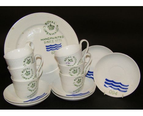 Mixed Copenhagen porcelain to include coffee cups and saucers, a large boxed vase, mixed tea and dinner wares, dandelion oval