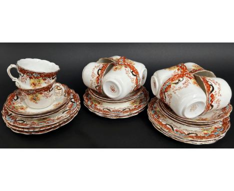 Queens china tea service for 10 with floral detail 
