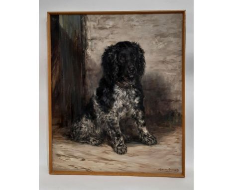 Robert Morley (1857-1941) - Portrait of a Spaniel, oil on canvas, signed lower right, 63 x 76 cm, framed 