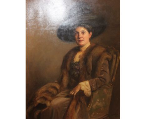 English School (Early 20th Century)Portrait of a lady seated'Mrs. T.O. Callender'Oil on canvasSigned lower right G.A.Ford and