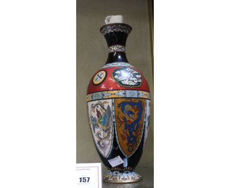 A Japanese enamel vase, early 20th century, 30cm high