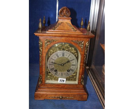 An early 20th Century walnut cased Lenzkirch clock , two train with two coiled gongs, Stamped Lenzkirch AUG  52 902806, with 