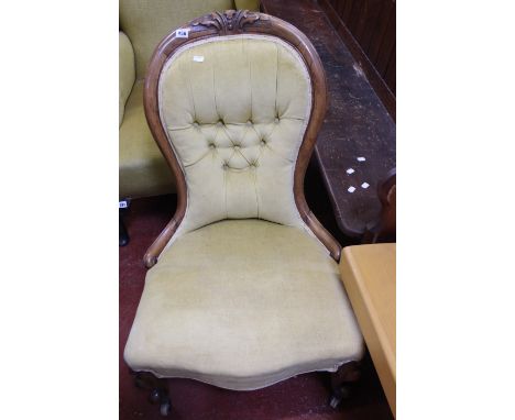 A Victorian button back upholstered nursing chair 