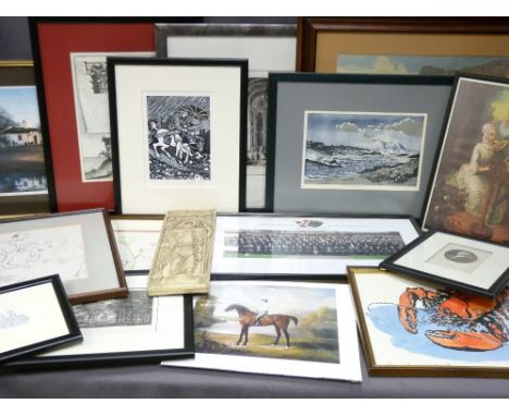 PRINTS ETC - a parcel of sundry prints including limited edition (55/80) woodcut by RIGBY GRAHAM