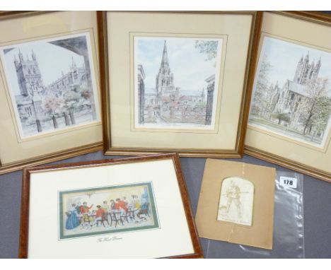 STEVENS COVENTRY SILK titled 'A Gentleman in Khaki', a framed Cashs silk titled 'The Dinner' and GLYN MARTIN ?, three framed 