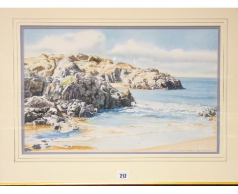 PETER WILLIAMS watercolour - titled 'High Summer, Llanddwyn', signed and dated 91, 33.25cms x 52cms, three prints after old m