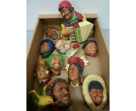 'Harry Wheatcroft' Bossons Head plaque and nine others in one box 