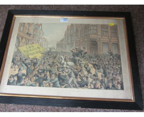 Victorian colour print - General Election 1892 Affray Corner Huntriss Row and Westborough