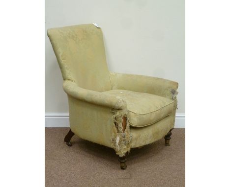 Victorian rosewood framed upholstered armchair