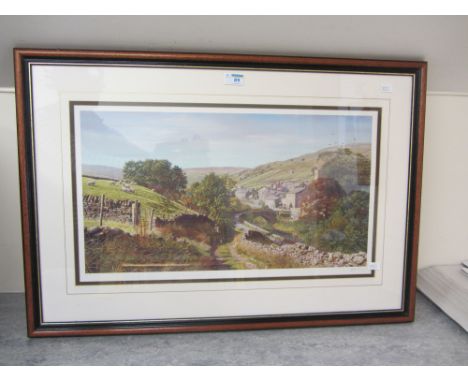 Yorkshire Dales village signed print after K Melling 