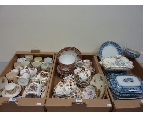 Edwardian Wellington China tea service and one other tea service, F & Sons Brampton Burslem dinnerware, pair Limoges plates a
