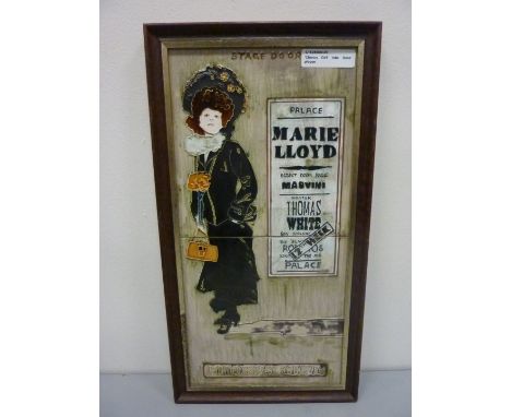 'Chorus Girl' tube lined plaque (framed) 43.5cm X 23cm

