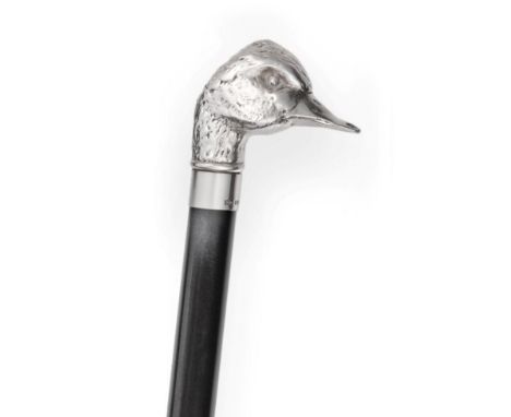 An Elizabeth II Silver-Mounted Walking-Stick, by Whitehill Silver and Plate Co., Birmingham, 1998, the tapering ebonised hand