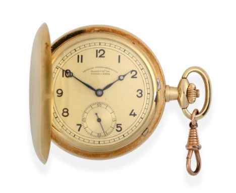 A 14ct Gold Full Hunter Pocket Watch, signed A Lange &amp; Sohne, Glashutte I/SA, Deutsche Uhrenfabrikation, circa 1924, fros