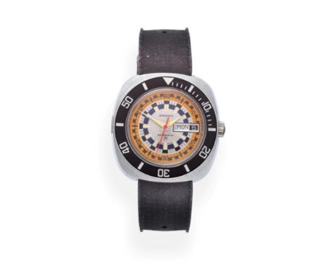 A Stainless Steel Automatic Day/Date Centre Seconds Diver's Wristwatch, signed Sandoz, model: Monsoon, ref: 1746Z-84-8 1984, 