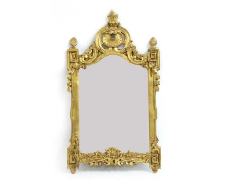 A Victorian gilt wall mirror, 70cm wide, 121cm highCondition report: Surface scratches, knocks, scuffs and minor losses to ge