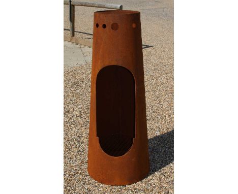 A garden brazier/chimonier, of conical form in an oxidised finish, 125cm highCondition report: See additional images.Surface 