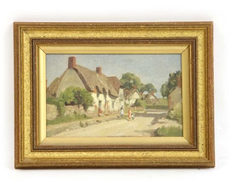 Attributed to Henry Wilkinson Daniel,Sussex Cottages, a pairOils on panel16cm 25.5cm