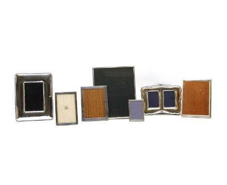 Six rectangular silver photo frames, of which 3 stamped '925', one 835, one '800', the 4th by Mappin and Webb, Birmingham 191