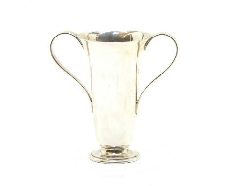 A Tiffany &amp; Co twin handled silver specimen vase, 9.5cm high