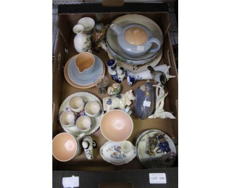 A box containing a good selection of vintage china, porcelain including some Poole pottery