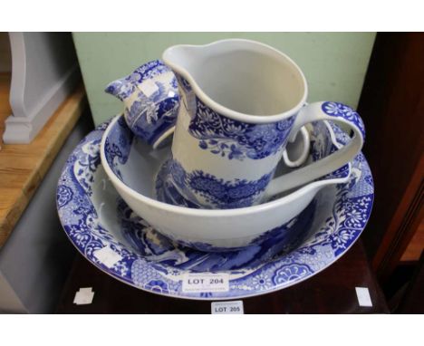 A quantity of Spode Italian pattern, including bowls, jugs and a miscellaneous blue and white sauce boat