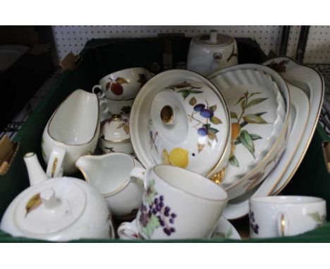 A box containing a good selection of Royal Worcester Evesham wares