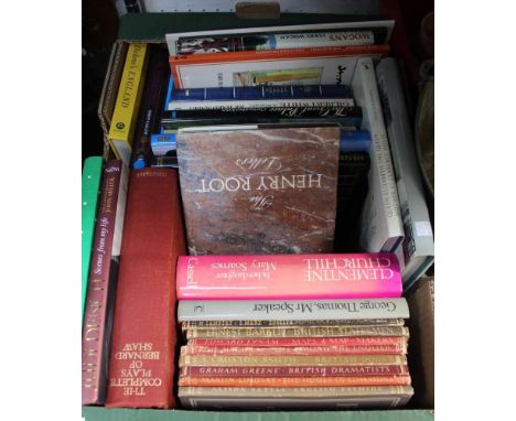 A tray containing vintage and modern hard back books including "Britain in Pictures" series