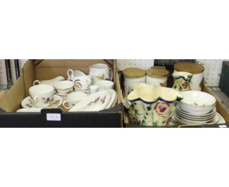 Two boxes containing a quantity of Royal Worcester Evesham ware, etc.&nbsp;