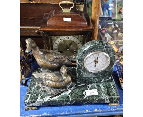 MARBLE STYLE SMITHS CLOCK, MAHOGANY CASED BRACKET STYLE CLOCK