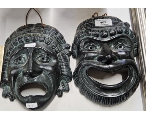 PAIR OF TRIBAL/INCA STYLE WALL MASKS     