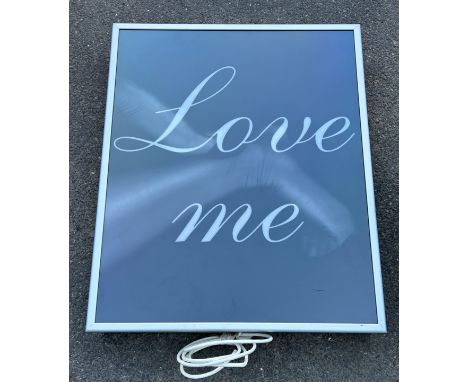 AGENT PROVOCATEUR: A LIGHT BOX 'LOVE ME'89cm h X 70cm w 