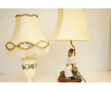 Oriental style lamp &amp; 1 other 