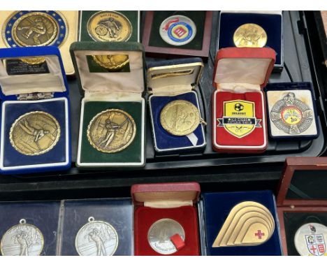 Collection of award medals (football, golf &amp; bowling) to include some bronze