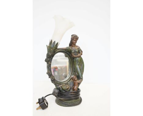 Tiffany style lamp &amp; mirror 