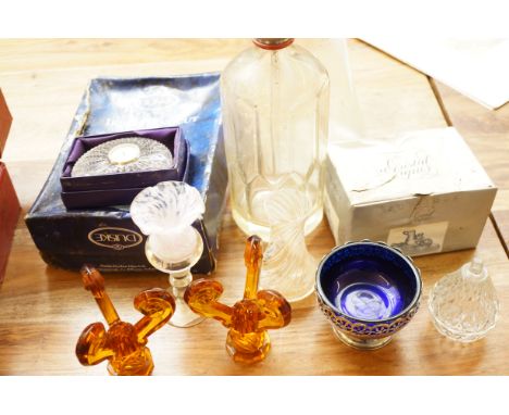 Edinburgh crystal mantle clock, soda syphon &amp; others 