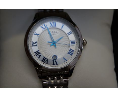 Gents Rotary Calendar wristwatch with original box, tags and booklet (as new)